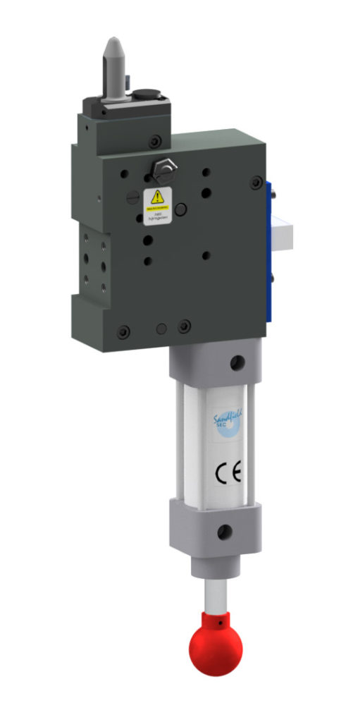 A 3d redner of an industrial Sandfield Engineering Pin clamp for Volvo