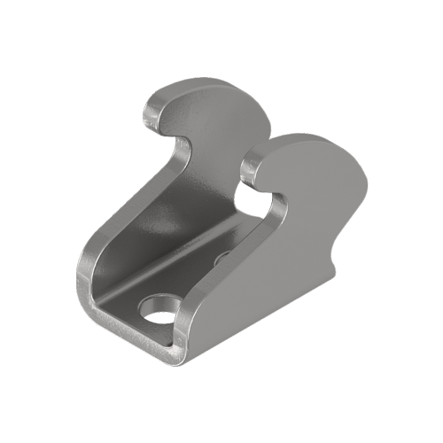 A metal bracket with hooked edges, this item from Sandfield Engineering will make up a larger product.