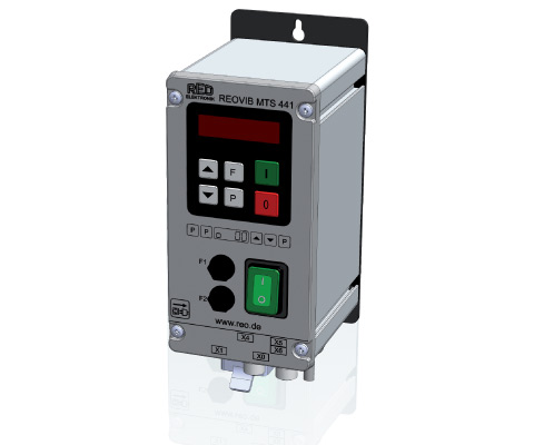 A control unit called mts441 with a display, power buttons and information about functions.