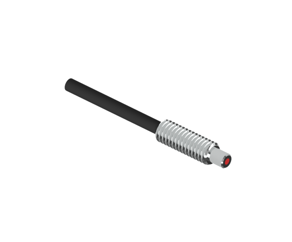 Piece of mechanical equipment manufactured by Sandfield Engineering called FU77-V. a Black wire with a metal threaded end.
